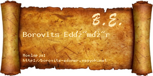 Borovits Edömér névjegykártya